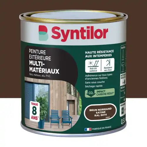 Peinture exterieure bois, aluminium, pvc . SYNTILOR brun normand satine 0.5l - SYNTILOR Seulement Aujourd'hui
