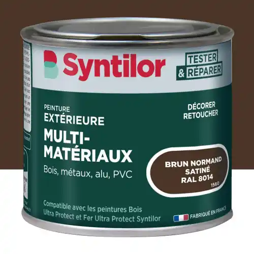 Peinture exterieure bois, aluminium, pvc . SYNTILOR brun normand satine 125ml - SYNTILOR Bon Marché