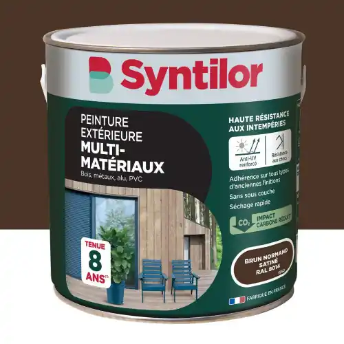 Offre Du Jour Peinture exterieure bois, aluminium, pvc . SYNTILOR brun normand satine 2l - SYNTILOR