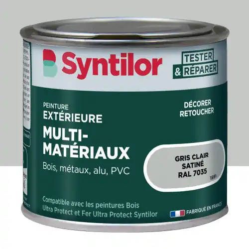 Meilleur Choix Peinture exterieure bois, aluminium, pvc . SYNTILOR gris clair satine 125ml - SYNTILOR