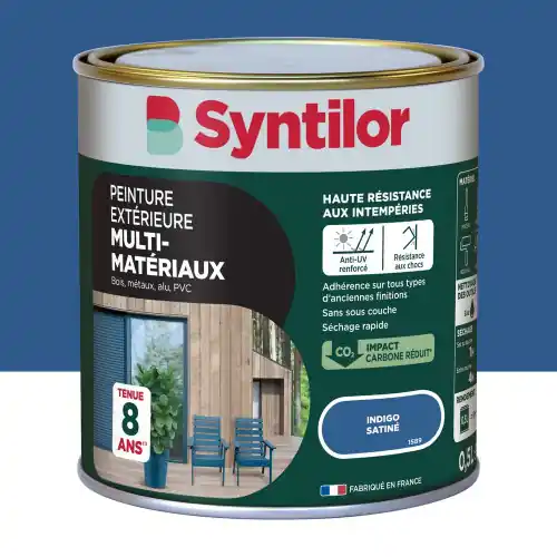 Affaire À Saisir Peinture exterieure bois, aluminium, pvc . SYNTILOR indigo satine 0.5l – SYNTILOR