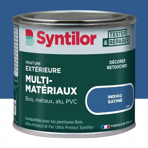 Peinture exterieure bois, aluminium, pvc . SYNTILOR indigo satine 125ml - SYNTILOR Populaire