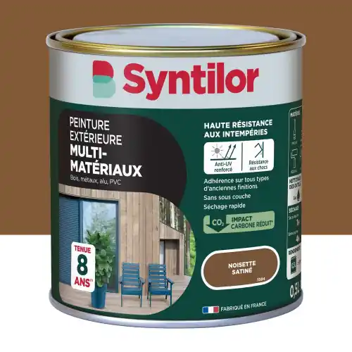Peinture exterieure bois, aluminium, pvc . SYNTILOR noisette satine 0.5l - SYNTILOR Bon Plan