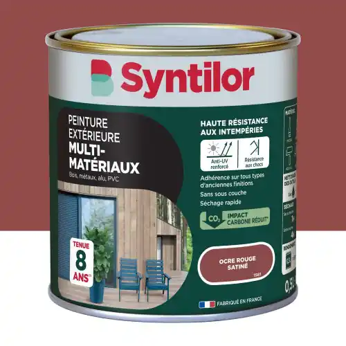 Peinture exterieure bois, aluminium, pvc . SYNTILOR ocre rouge satine 0.5l - SYNTILOR Produit De Marque