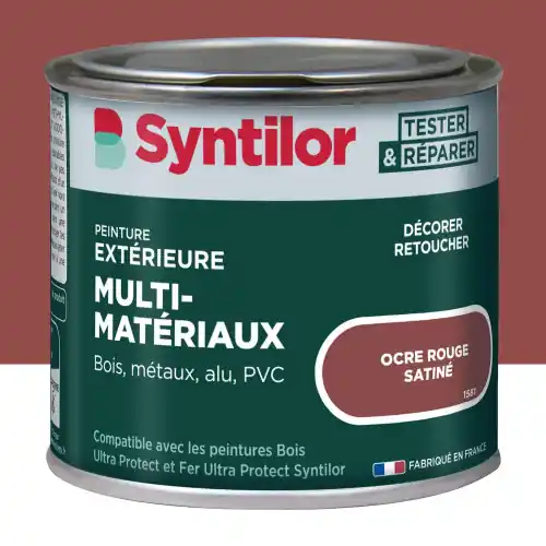 Peinture exterieure bois, aluminium, pvc . SYNTILOR ocre rouge satine 125ml - SYNTILOR Satisfait Ou Remboursé