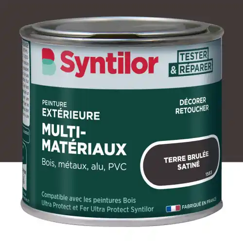 Peinture exterieure bois, aluminium, pvc . SYNTILOR terre brulee satine 125ml - SYNTILOR Offre Exclusive