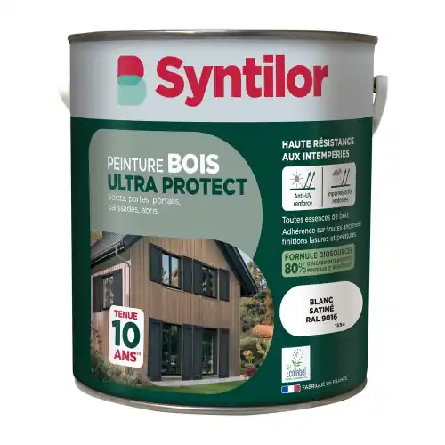 Peinture exterieure bois Ultra protect SYNTILOR blanc satine 5l - SYNTILOR Paiement Sécurisé
