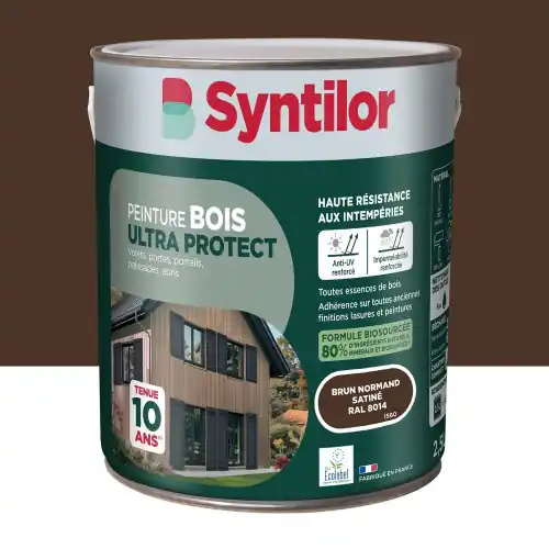 Peinture exterieure bois Ultra protect SYNTILOR brun normand satine 2.5l - SYNTILOR Prix Cassé