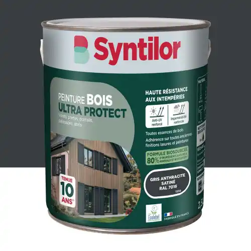 Peinture exterieure bois Ultra protect SYNTILOR gris anthracite satine2.5l - SYNTILOR Must-Have