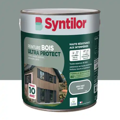 Acheter Direct Peinture exterieure bois Ultra protect SYNTILOR gris vert satine 2.5l – SYNTILOR