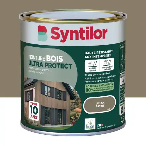 Peinture exterieure bois Ultra protect SYNTILOR lichen satine 0.5l - SYNTILOR Retour Gratuit