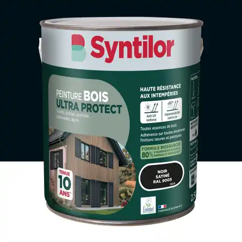 Satisfait Ou Remboursé Peinture exterieure bois Ultra protect SYNTILOR noir satine 2.5l – SYNTILOR