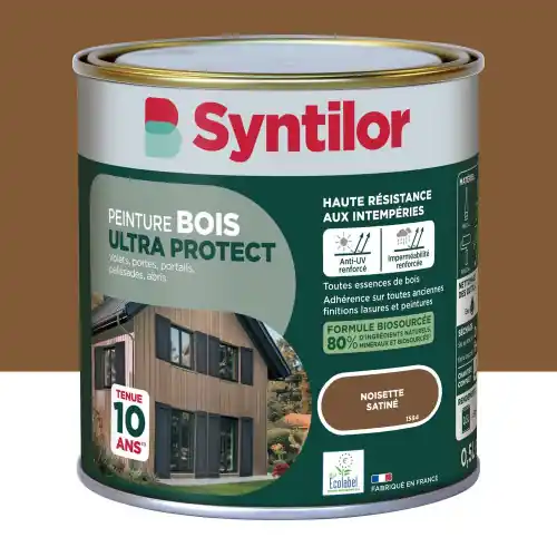 Peinture exterieure bois Ultra protect SYNTILOR noisette satine 0.5l - SYNTILOR Vente Flash