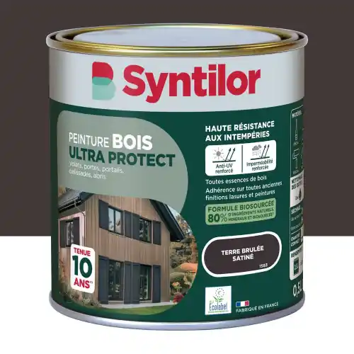 Peinture exterieure bois Ultra protect SYNTILOR terre brulee satine 0.5l - SYNTILOR Achat Immédiat