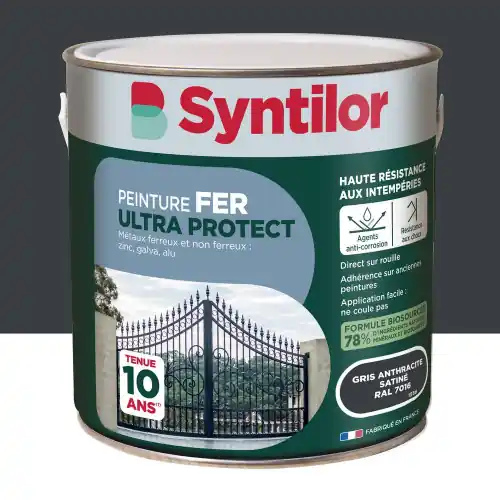 Dernière Chance Peinture exterieure fer, alu Ultra protect SYNTILOR gris anthracite satine 2l – SYNTILOR
