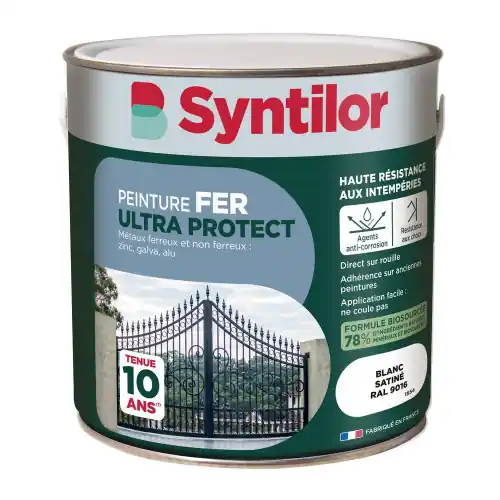 Peinture exterieure fer, aluminium Ultra protect SYNTILOR blanc satine 2l - SYNTILOR Haute Qualité