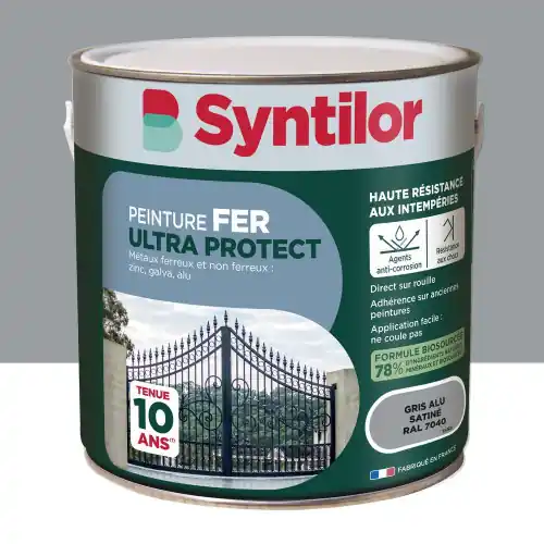 Prix Choc Peinture exterieure fer, aluminium Ultra protect SYNTILOR gris alu satine 2l – SYNTILOR