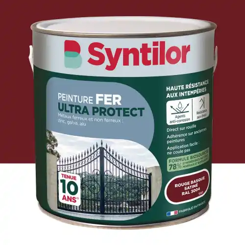 Peinture exterieure fer, aluminium Ultra protect SYNTILOR rouge basque satine 2 - SYNTILOR Authentique