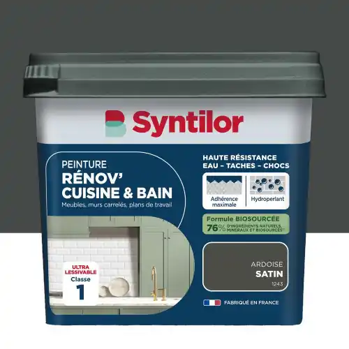 Peinture meuble ardoise satin SYNTILOR Renov‘ cuisine et bain 0.75l - SYNTILOR Réduction