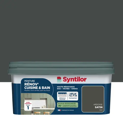 Authentique Peinture meuble ardoise satin SYNTILOR Rénov‘ cuisine et bain 2l – SYNTILOR