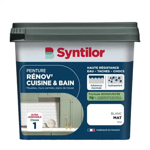 Pas Cher Peinture meuble blanc mat SYNTILOR Renov‘ cuisine et bain 0.75l - SYNTILOR