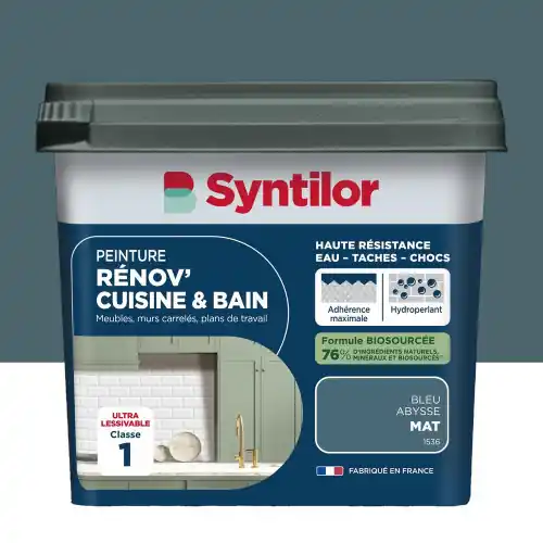 Affaire À Saisir Peinture meuble bleu abysse mat SYNTILOR Renov‘ cuisine et bain 0.75l – SYNTILOR