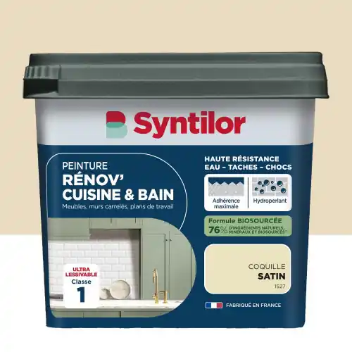 Populaire Peinture meuble coquille satin SYNTILOR Renov‘ cuisine et bain 0.75l - SYNTILOR