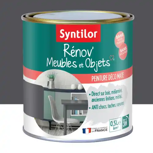 Quantité Limitée Peinture meuble et boiserie Rénov‘ SYNTILOR gris design mat 0.5 l – SYNTILOR