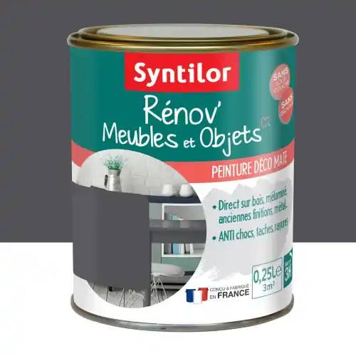 Peinture meuble et boiserie Rénov‘ SYNTILOR gris design mat 250 ml - SYNTILOR Top Vente