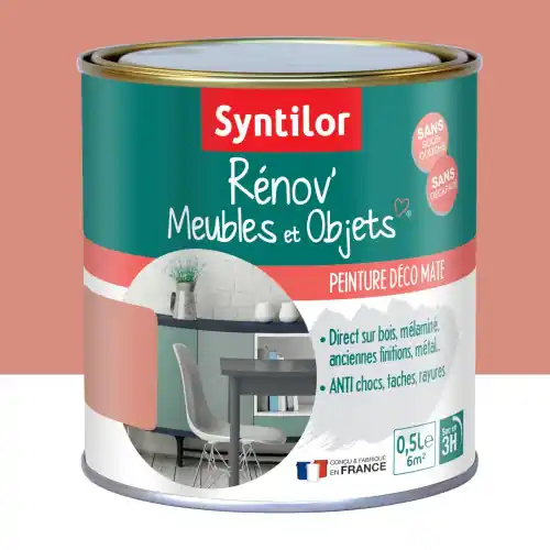 Peinture meuble et boiserie Rénov‘ SYNTILOR rose blush mat 0.5 l - SYNTILOR Bon Plan