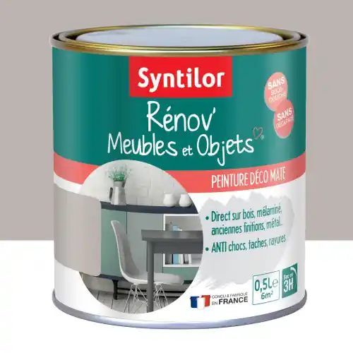 Offre Spéciale Peinture meuble et boiserie Rénov‘ SYNTILOR taupe bohème mat 0.5 l - SYNTILOR