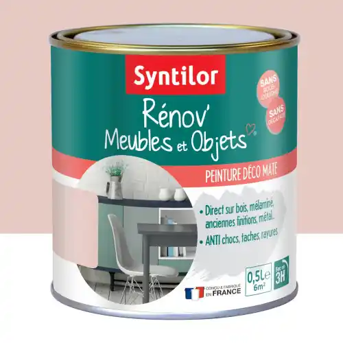 Satisfait Ou Remboursé Peinture meuble et boiserie Rénov‘ SYNTILOR vieux rose mat 0.5 l – SYNTILOR