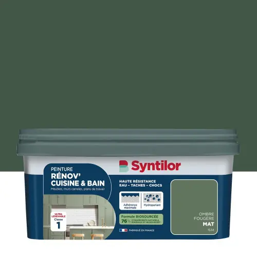 Peinture meuble ombre fougère mat SYNTILOR Renov‘ cuisine et bain 2l - SYNTILOR Populaire