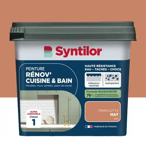 Peinture meuble terracotta mat SYNTILOR Renov‘ cuisine et bain 0.75l - SYNTILOR Retour Gratuit