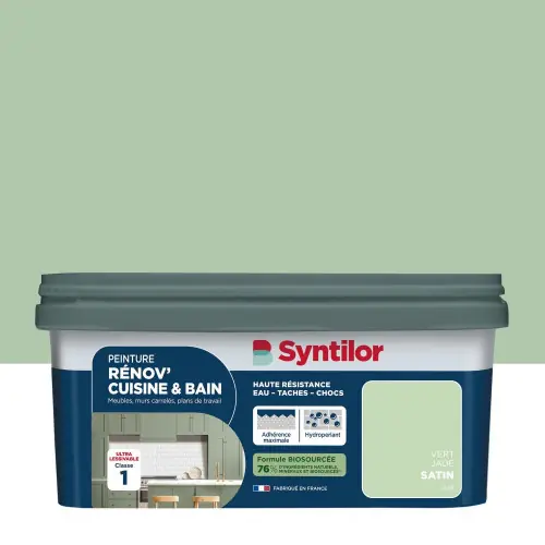 Meilleur Choix Peinture meuble vert jade satin SYNTILOR Renov‘ cuisine et bain 2l – SYNTILOR