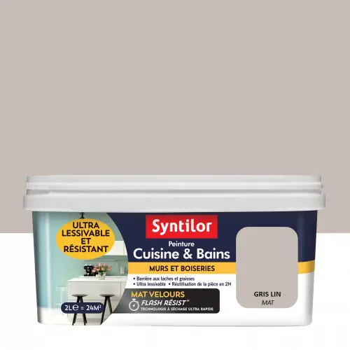 Peinture SYNTILOR, Gris lin, 2 l - SYNTILOR Expédition Rapide