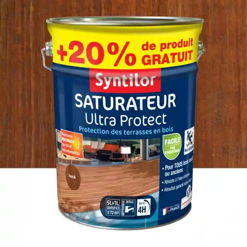 Saturateur Ultra Protect SYNTILOR, teck, 5L+20% gratuit – SYNTILOR Bon Plan
