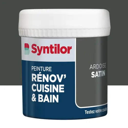 Meilleure Vente Testeur peinture meuble ardoise satin SYNTILOR Renov‘ cuisine et bain 0.075l – SYNTILOR