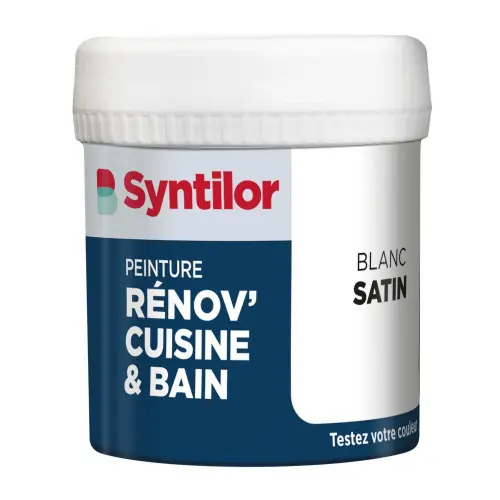 Testeur peinture meuble blanc satin SYNTILOR Renov‘ cuisine et bain 0.075l - SYNTILOR Expédié Aujourd'hui