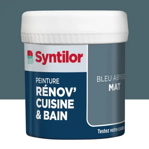Meilleure Vente Testeur peinture meuble bleu abysse mat SYNTILOR Renov‘ cuisine et bain 0.075l - SYNTILOR