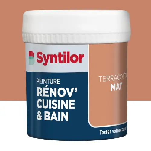 Testeur peinture meuble terracotta mat SYNTILOR Renov‘ cuisine et bain 0.075l – SYNTILOR Prix Choc