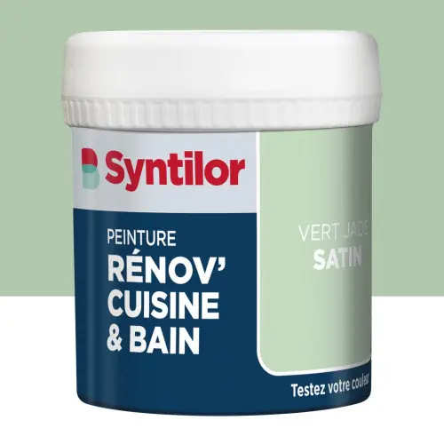 Prix Cassé Testeur peinture meuble vert jade satin SYNTILOR Renov‘ cuisine et bain 0.075l – SYNTILOR