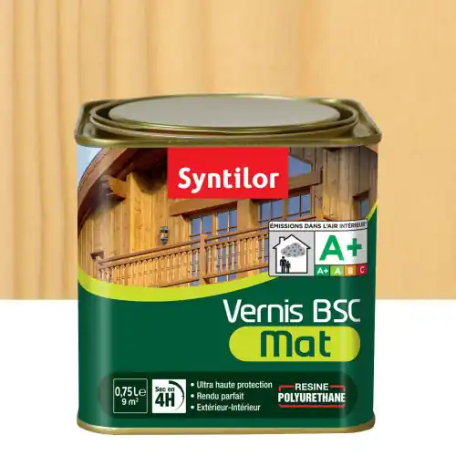 Seulement Aujourd&rsquo;hui Vernis bois extérieur SYNTILOR Bsc incolore mat 0.75 l – SYNTILOR