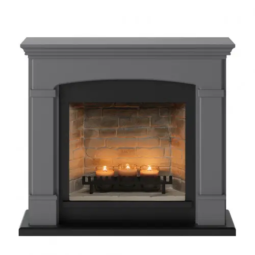 Prix Réduit Cheminée électrique à bougies parfumées – HELMI Zenflame – Effets flammes et crépitement – Gris – TAGU