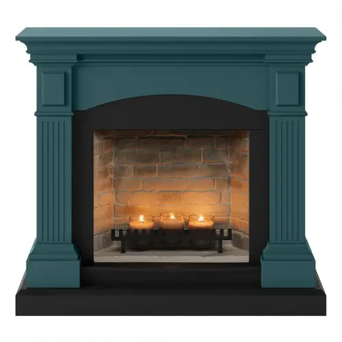 Cheminée électrique à bougies parfumées – MAGNA Zenflame – Effets flammes et crépitement – Turquoise – TAGU Dernier Modèle