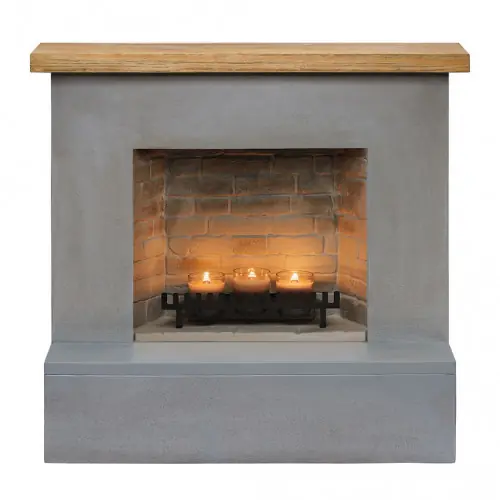 Pas Cher Cheminée électrique à bougies parfumées - ROLF Zenflame - Effets flammes et crépitement - Gris - TAGU