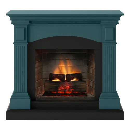 Jusqu&rsquo;à Épuisement Des Stocks Cheminée électrique connectée 1400W – MAGNA Powerflame 2 – effets flammes 3D et crépitement – Turquoise – TAGU