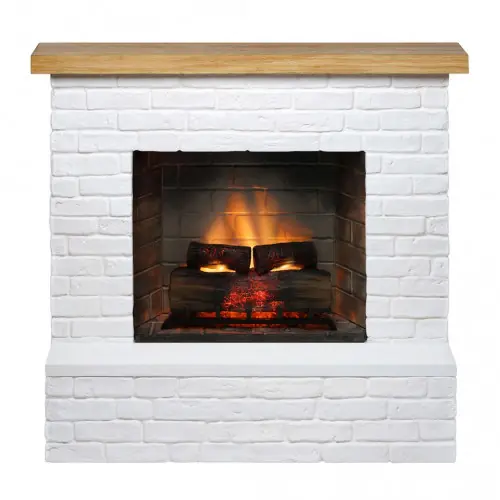 Promotion Cheminée électrique connectée 1400W – ROLF Powerflame 2 – effets flammes 3D, et crépitement – blanc – TAGU