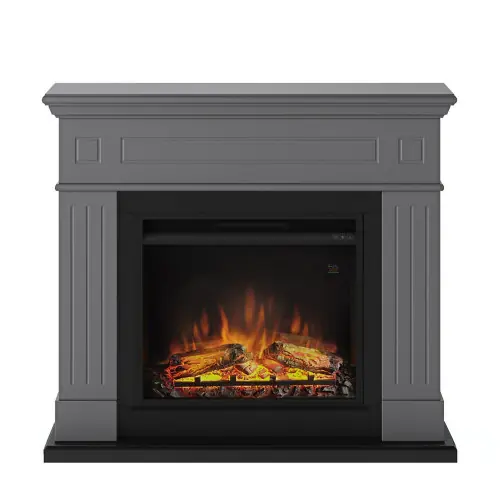 Prix Réduit Cheminée électrique décorative "Larsen" Gris foncé - Powerflame - TAGU