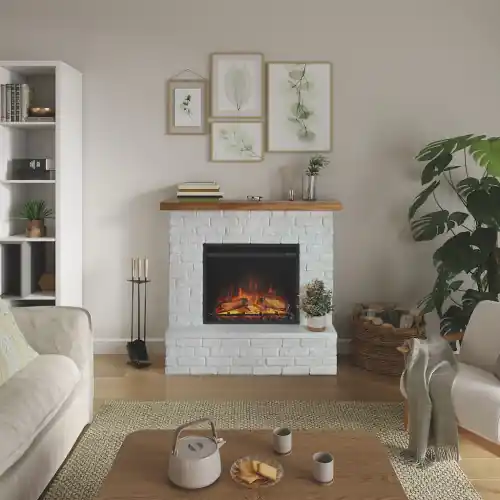 Satisfait Ou Remboursé Cheminée électrique décorative « ROLF » Blanc – Powerflame – TAGU
